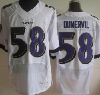 Nike Baltimore Ravens 58 Elvis Dumervil Black White Elite NFL Jerseys 2013 New Style Cheap