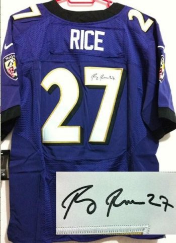 Nike Baltimore Ravens 27 Ray Rice Purple Signed Elite NFL Jerseys Cheap