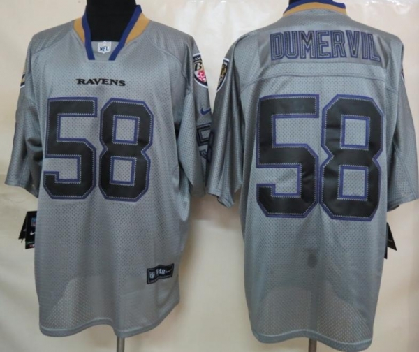 Nike Baltimore Ravens 58 Elvis Dumervil Grey Light Out Elite NFL Jerseys Cheap