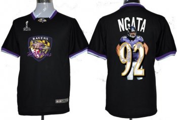 Nike Baltimore Ravens #92 Haloti Ngata Black All-Star Fashion 2013 Super Bowl NFL Jersey-2 Cheap