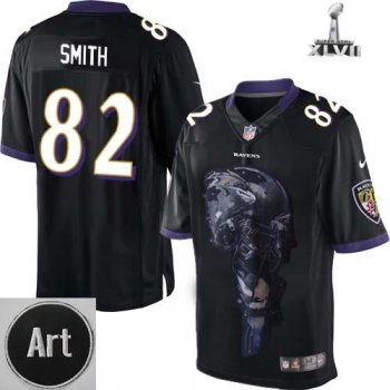 Nike Baltimore Ravens 82 Torrey Smith Limited Helmet Tri Blend Black 2013 Super Bowl NFL Jersey Art Patch Cheap