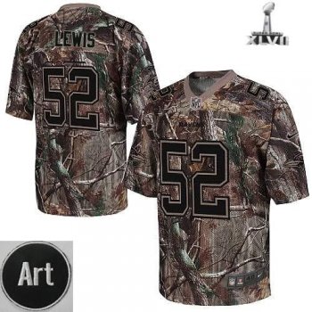 Nike Baltimore Ravens 52 Ray Lewis Elite Camo Realtree 2013 Super Bowl NFL Jersey Art Patch Cheap