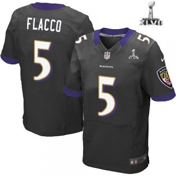 Nike Baltimore Ravens 5 Joe Flacco Elite Black 2013 Super Bowl NFL Jersey Cheap