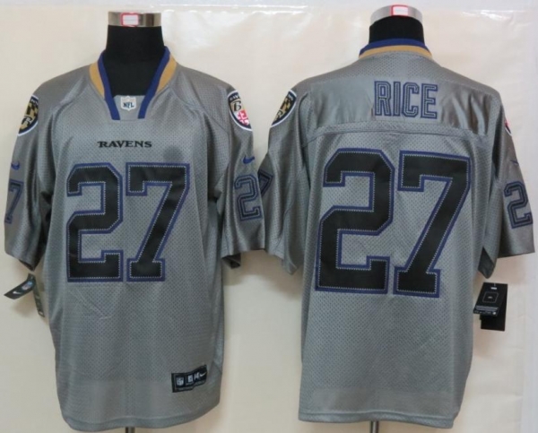 Nike Baltimore Ravens #27 Ray Rice Grey Lights Out Elite NFL Jerseys Cheap