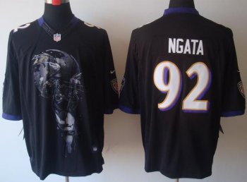 Nike Baltimore Ravens #92 Haloti Ngata Black Helmet Tri-Blend Limited NFL Jersey Cheap