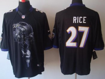 Nike Baltimore Ravens #27 Ray Rice Black Helmet Tri-Blend Limited NFL Jersey Cheap