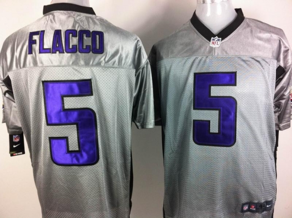 Nike Baltimore Ravens #5 Joe Flacco Grey Shadow Elite NFL Jerseys Cheap