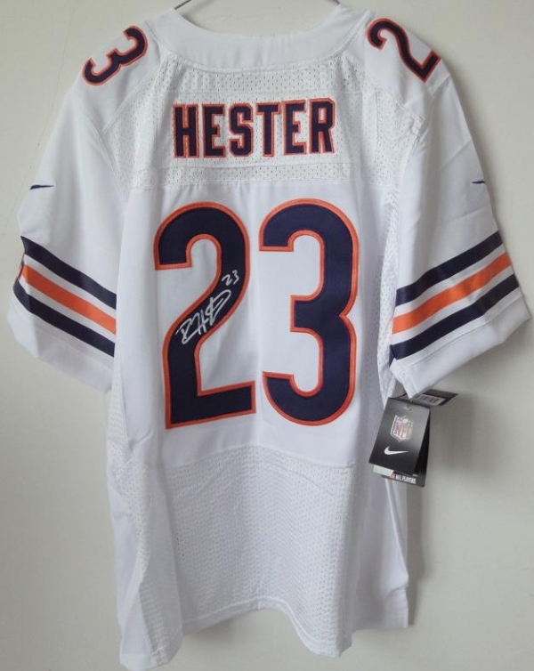 Nike Chicago Bears 23 Devin Hester White Signed Elite NFL Jerseys Cheap