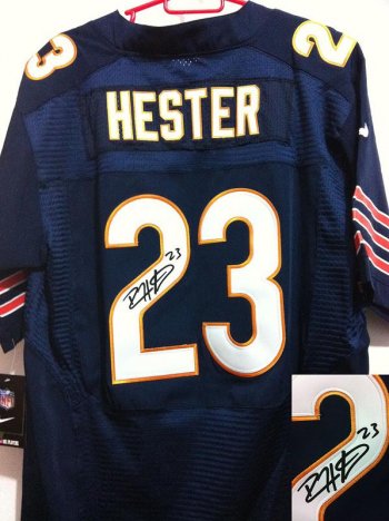 Nike Chicago Bears 23 Devin Hester Blue Signed Elite NFL Jerseys Cheap