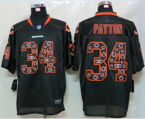 Nike Chicago Bears 34 Walter Payton Lights Out Black Elite NFL Jerseys Cheap