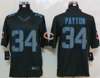 Nike Chicago Bears 34 Walter Payton Black Impact Game LIMITED NFL Jerseys Cheap