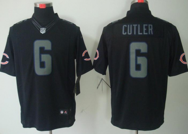 Nike Chicago Bears 6# Jay Cutler Black Impact Game LIMITED NFL Jerseys Cheap