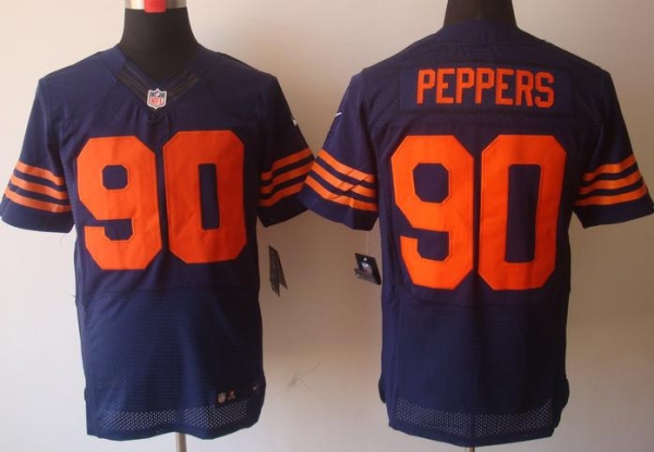 Nike Chicago Bears 90 Julius Peppers Blue Elite NFL Jerseys Orange Number Cheap