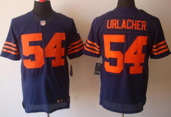 Nike Chicago Bears 54 Brian Urlacher Blue Elite NFL Jerseys Orange Number Cheap