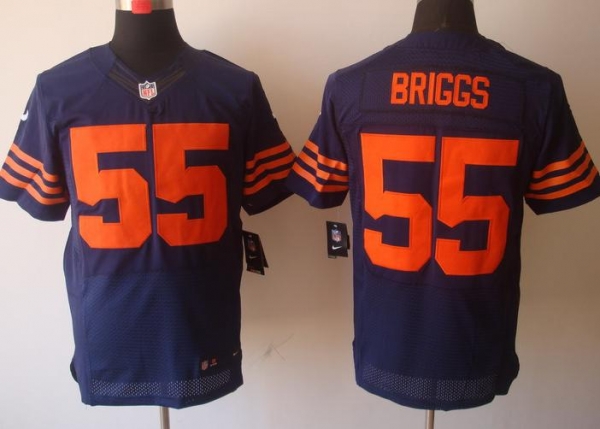 Nike Chicago Bears #55 Lance Briggs Blue Elite NFL Jerseys Orange Number Cheap