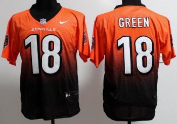 Nike Cincinnati Bengals 18 A.J. Green Orange Blue Drift Fashion II Elite NFL Jerseys Cheap