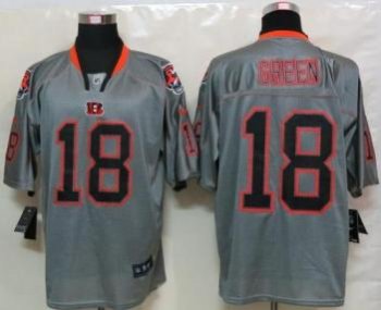 Nike Cincinnati Bengals 18# A.J.Green Grey Lights Out Elite NFL Jerseys Cheap