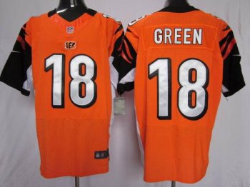 Nike Cincinnati Bengals 18# A.J.Green Orange Elite Nike NFL Jerseys Cheap