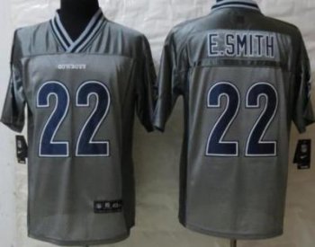 Nike Dallas Cowboys 22 Emmitt Smith Elite Grey Vapor NFL Jersey Cheap