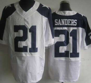 Nike Dallas Cowboys 21 Deion Sanders Elite White Thanksgivings NFL Jerseys Cheap