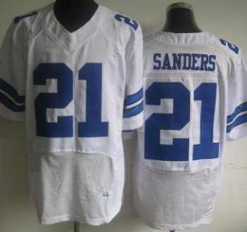 Nike Dallas Cowboys 21 Deion Sanders Elite White NFL Jerseys Cheap