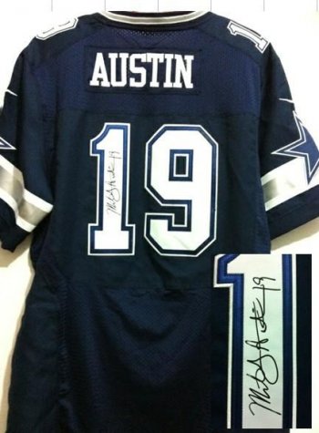 Nike Dallas Cowboys #19 Miles Austin Blue Signed Elite NFL Jerseys Cheap