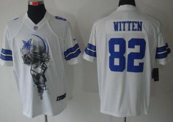 Nike Dallas Cowboys #82 Jason Witten White Helmet Tri-Blend Limited NFL Jersey Cheap