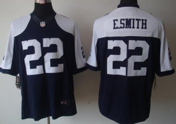 Nike Dallas Cowboys 22 E.SMITH Blue Thankgivings Game LIMITED NFL Jerseys Cheap