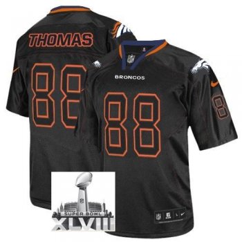 Nike Denver Broncos 88 Demaryius Thomas Black Lights Out Elite 2014 Super Bowl XLVIII NFL Jerseys Cheap