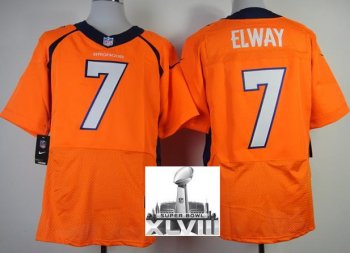 Nike Denver Broncos 7 John Elway Orange Elite 2014 Super Bowl XLVIII NFL Jerseys New Style Cheap