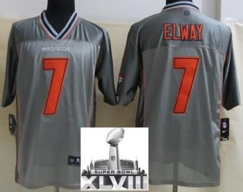 Nike Denver Broncos 7 John Elway Elite Grey Vapor 2014 Super Bowl XLVIII NFL Jerseys Cheap