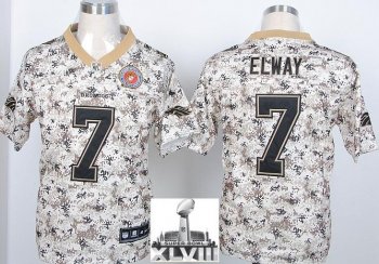 Nike Denver Broncos 7 John Elway Camo US Mccuu 2014 Super Bowl XLVIII NFL Jerseys Cheap