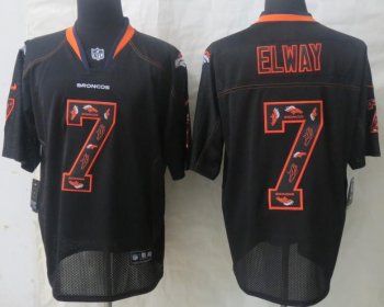 Nike Denver Broncos 7 John Elway Lights Out Black Elite NFL Jerseys Cheap