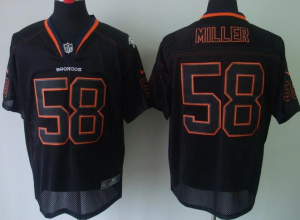 Nike Denver Broncos 58# Von Miller Lights Out Black Elite NFL Jerseys Cheap