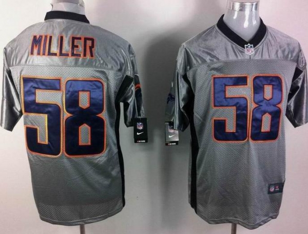 Nike Denver Broncos 58# Von Miller Grey Shadow Elite NFL Jerseys Cheap