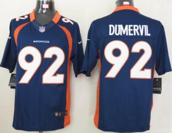 Nike Denver Broncos 92# Elvis Dumervil Blue Game LIMITED NFL Jerseys Cheap