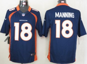 Nike Denver Broncos 18# Peyton Manning Blue Game LIMITED NFL Jerseys Cheap