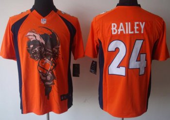 Nike Denver Broncos 24 Bailey Orange Helmet Tri-Blend Limited NFL Jersey Cheap