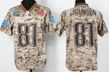 Nike Detroit Lions 81 Calvin Johnson Salute to Service Digital Camo Elite NFL Jersey Cheap