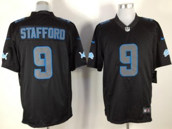 Nike Detroit Lions 9# Matthew Stafford Black Impact Game LIMITED NFL Jerseys Cheap