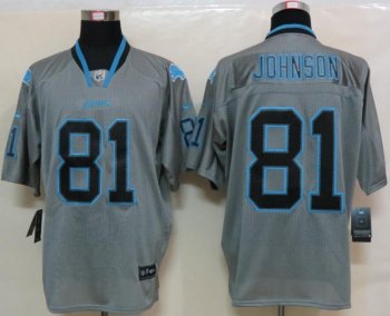 Nike Detroit Lions 81# Calvin Johnson Grey Lights Out Elite NFL Jerseys Cheap