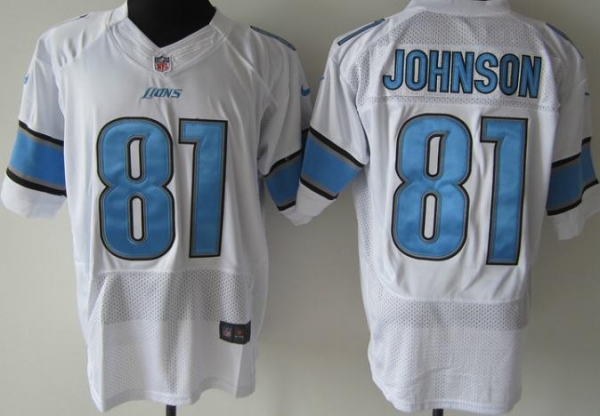 Nike Detroit Lions 81# Calvin Johnson White Elite Nike NFL Jerseys Cheap