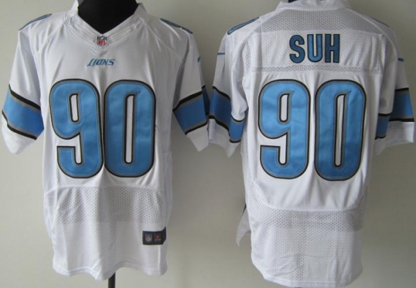 Nike Detroit Lions 90# Ndamukong Suh White Elite Nike NFL Jerseys Cheap