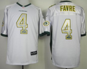 Nike Green Bay Packers 4 Brett Favre White Drift Fashion Elite NFL Jerseys Cheap