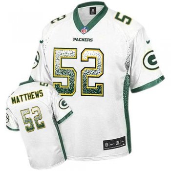 Nike Green Bay Packers 52 Clay Matthews White Drift Fashion Elite NFL Jerseys Cheap