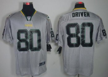 Nike Green Bay Packers #80 Donald Driver Grey Lights Out Elite NFL Jerseys Cheap