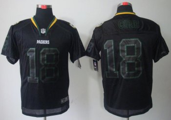 Nike Green Bay Packers #18 Randall Cobb Lights Out Black NFL Jerseys Cheap