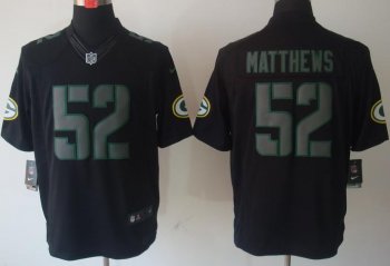 Nike Green Bay Packers #52 Clay Matthews Black Impact Game LIMITED NFL Jerseys Cheap