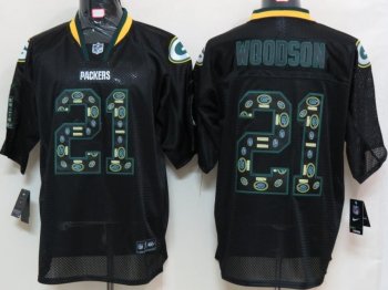 Nike Green Bay Packers #21 Charles Woodson Lights Out Black NFL Jerseys Cheap