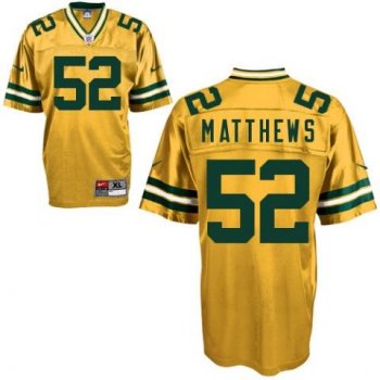 Nike Green Bay Packers #52 Clay Matthews Yellow Nike NFL Jerseys Cheap